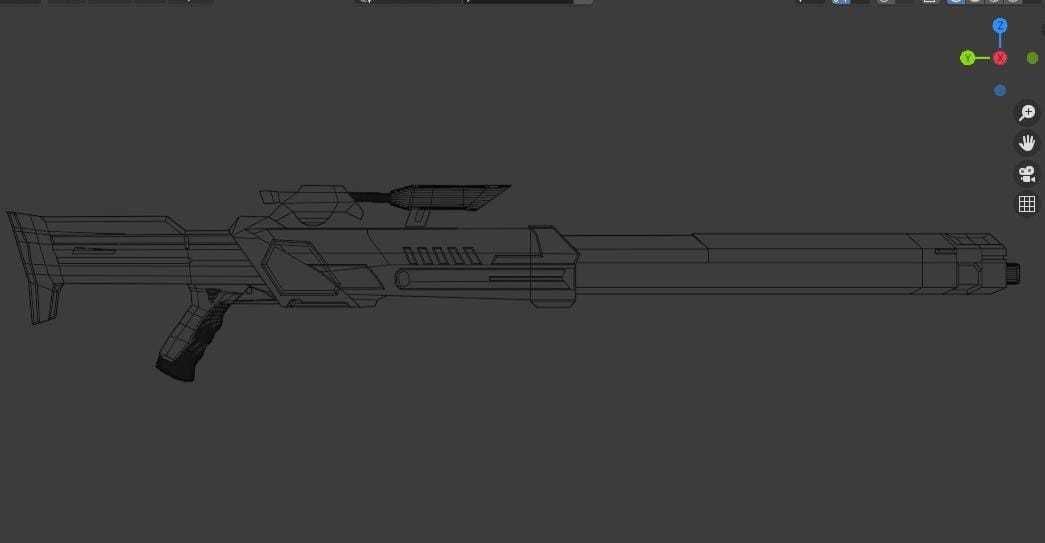 SCI FI SHOTGUN Low-poly 3D model_8