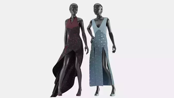 Party Dress For Woman 3D model