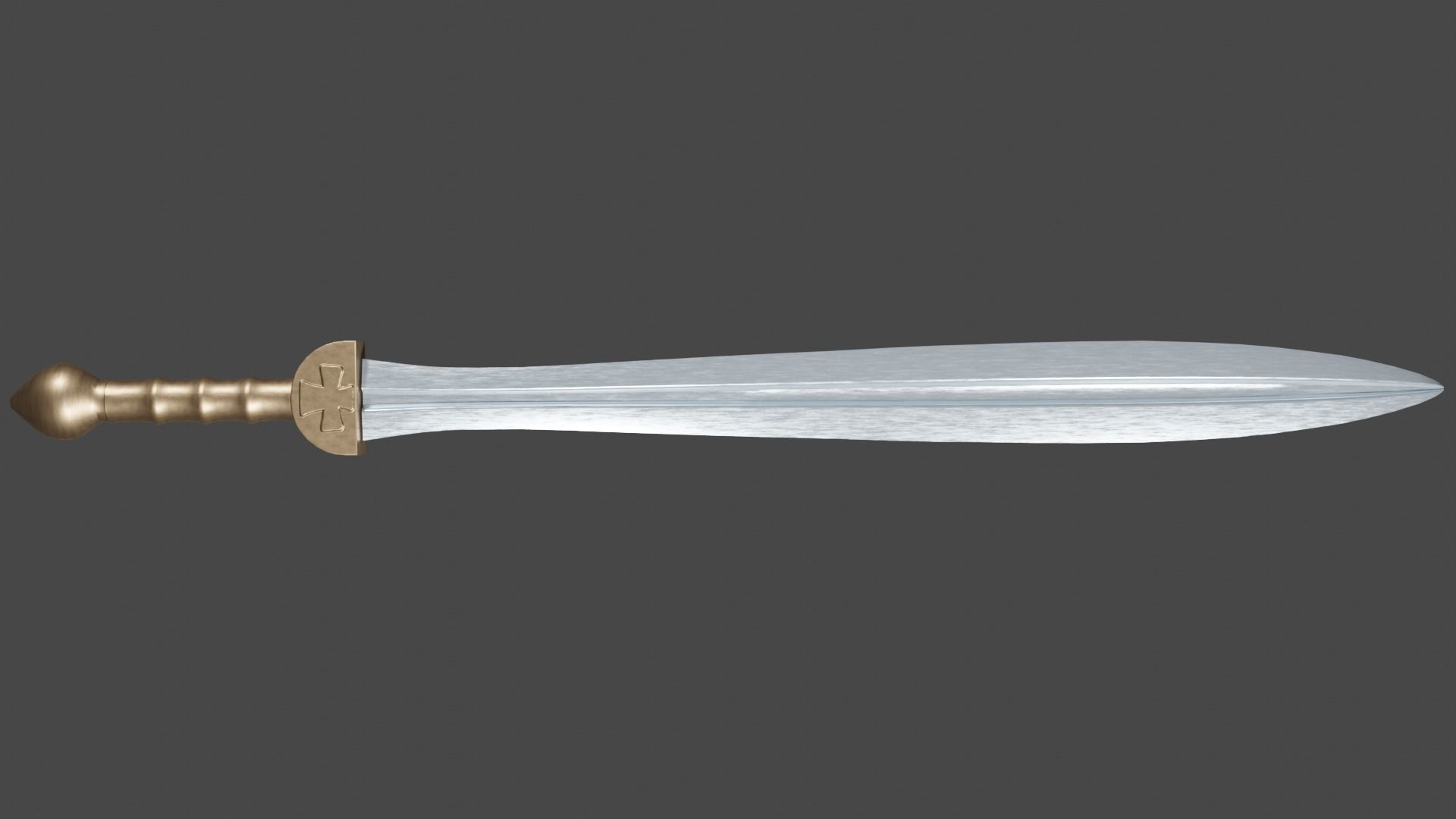 Xyphos sword with Gladius handle Low-poly 3D model_3