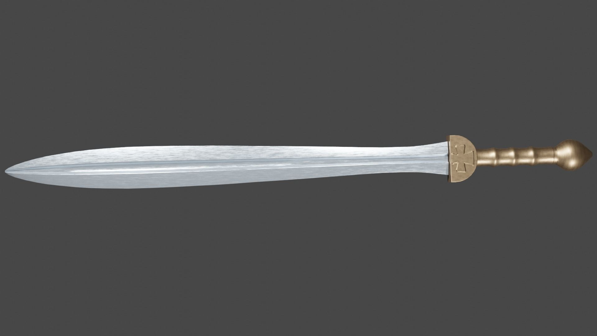 Xyphos sword with Gladius handle Low-poly 3D model_2