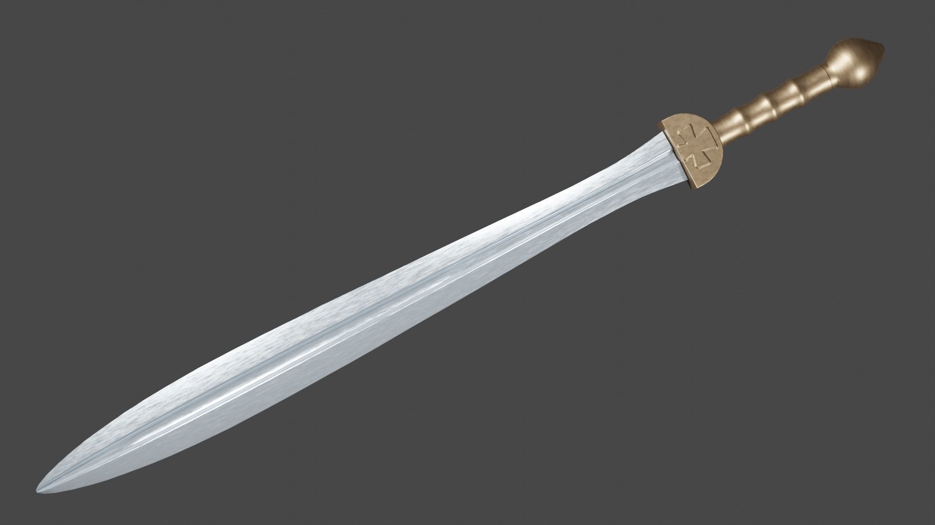 Xyphos sword with Gladius handle Low-poly 3D model_1