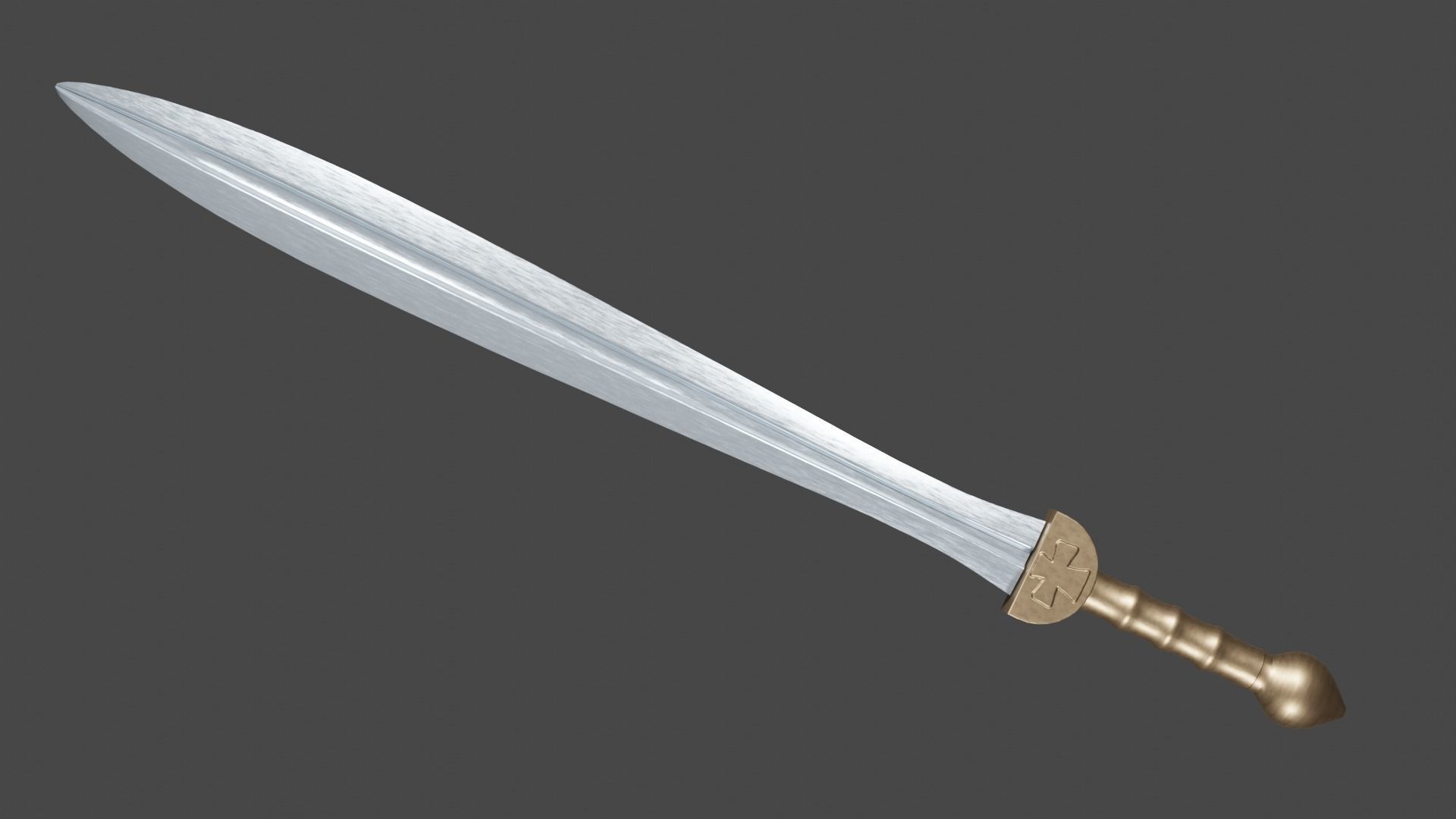 Xyphos sword with Gladius handle Low-poly 3D model_5