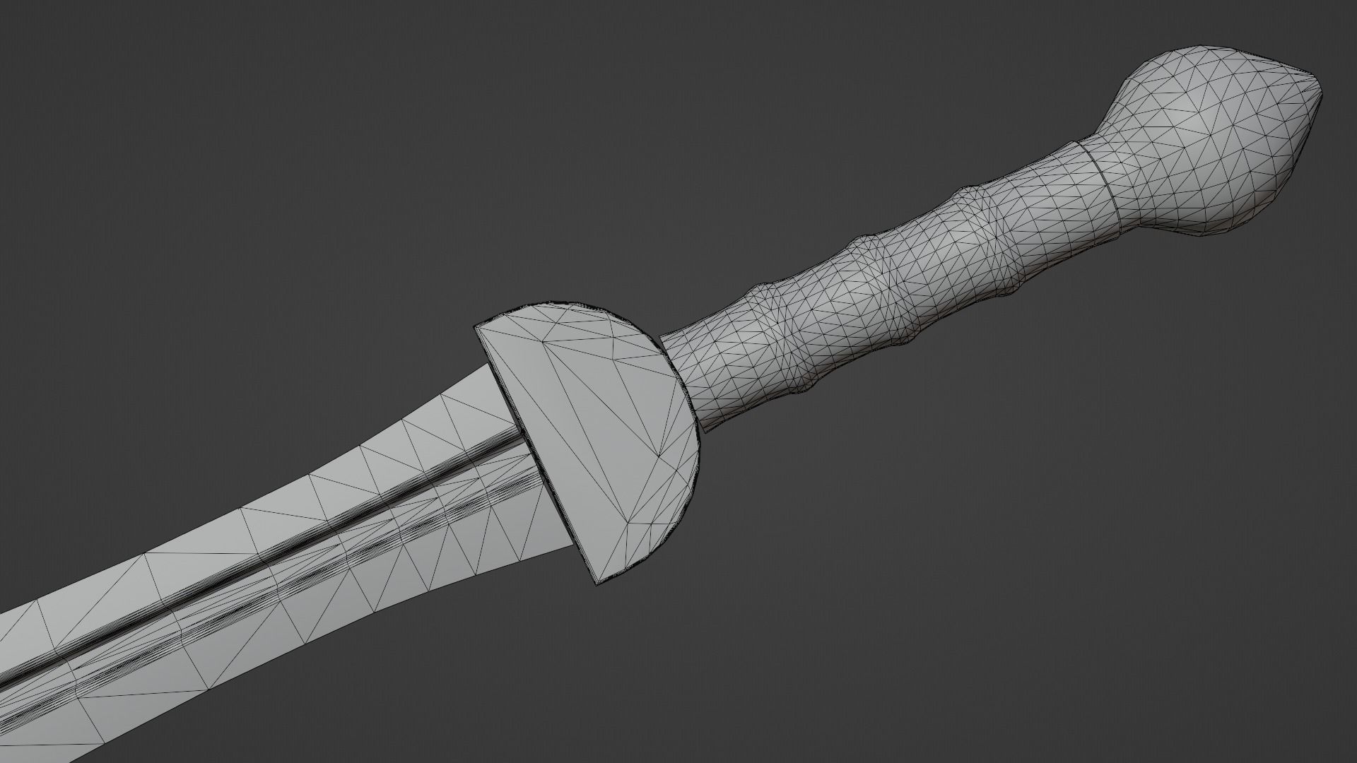 Xyphos sword with Gladius handle Low-poly 3D model_16