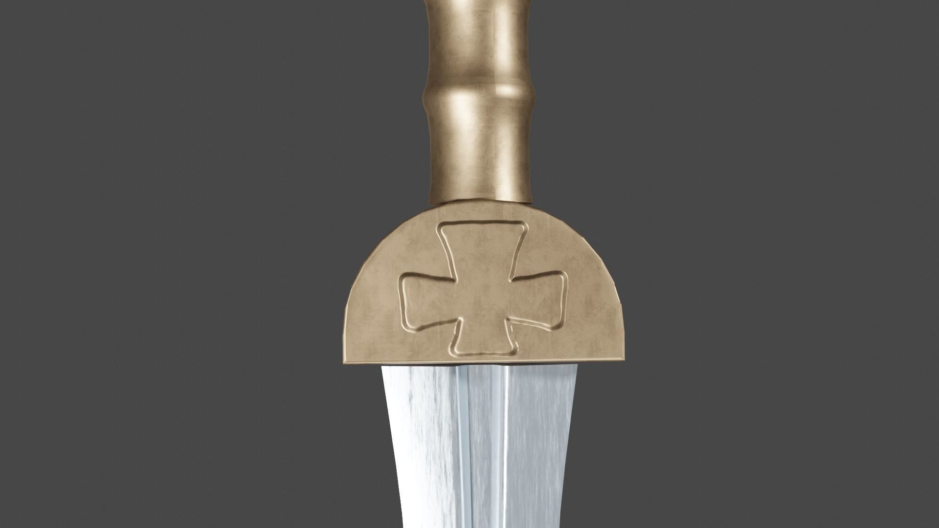 Xyphos sword with Gladius handle Low-poly 3D model_10