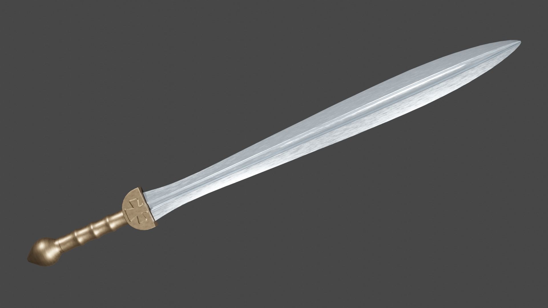 Xyphos sword with Gladius handle Low-poly 3D model_4