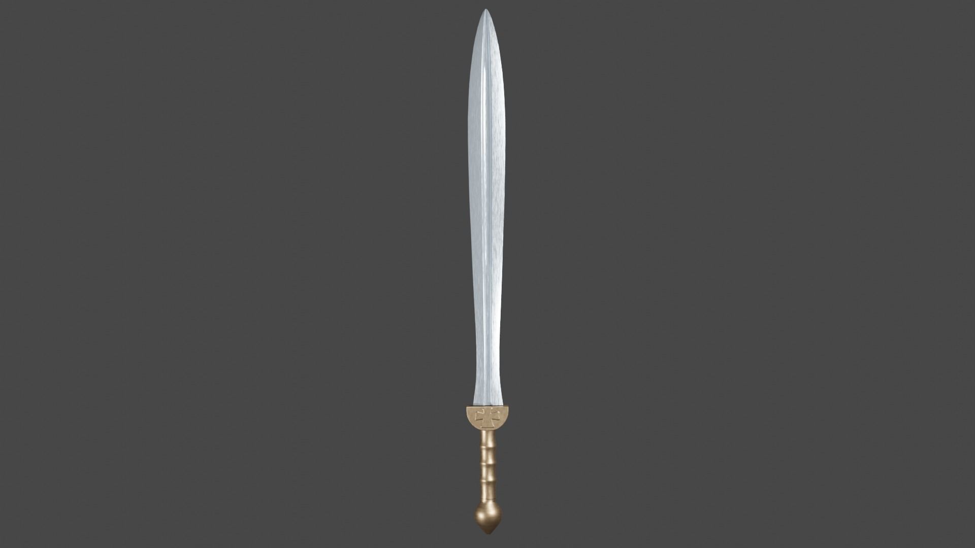 Xyphos sword with Gladius handle Low-poly 3D model_6