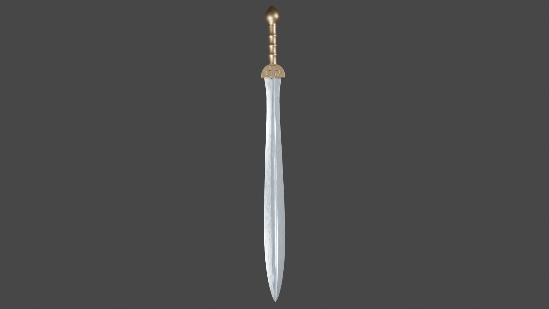 Xyphos sword with Gladius handle Low-poly 3D model_7