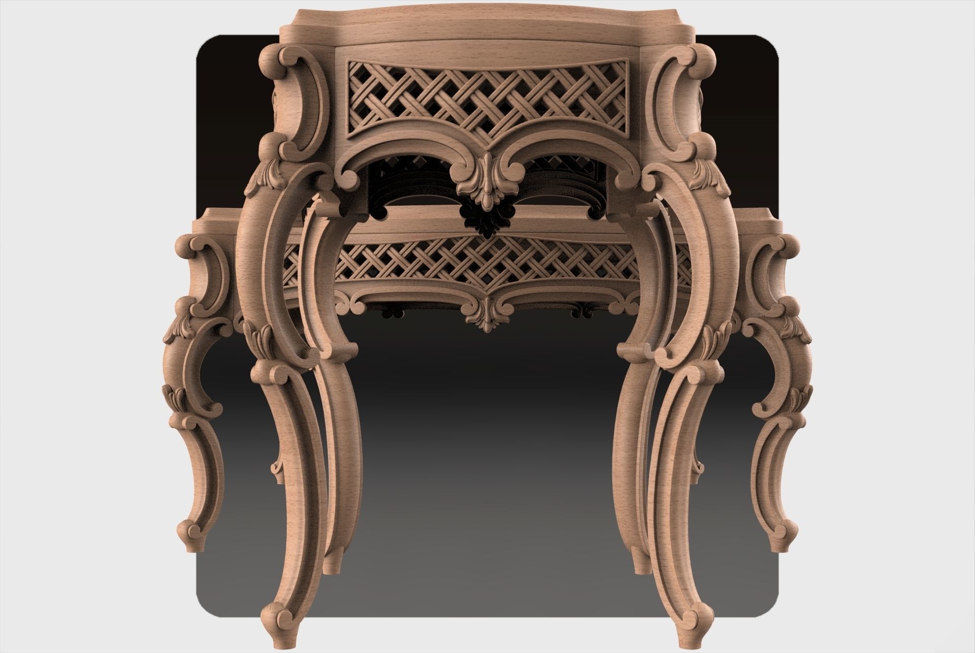 Carved tea table for CNC 02 3D model_2