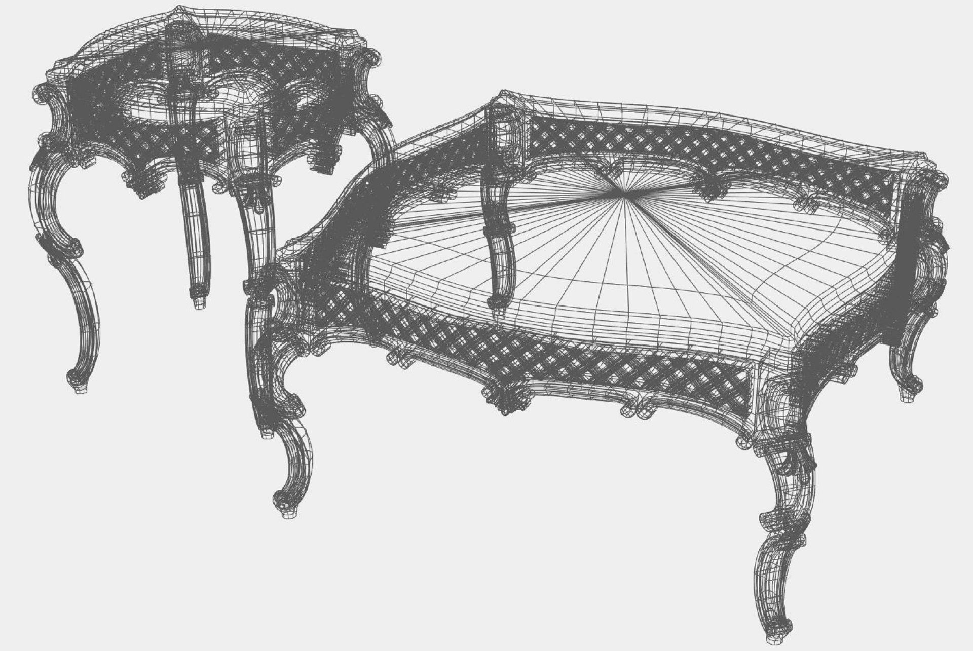 Carved tea table for CNC 02 3D model_5