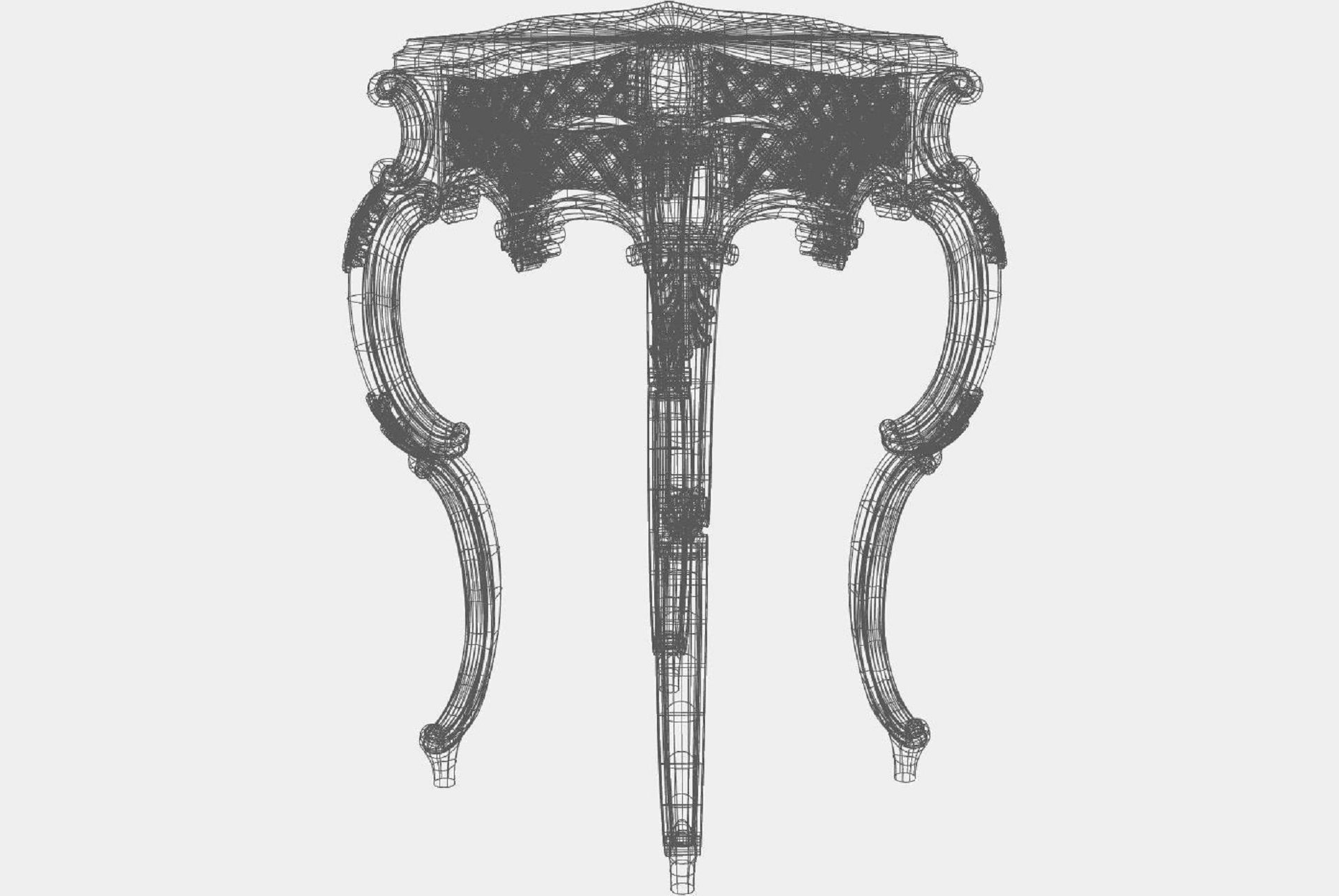 Carved telephone table for CNC 02 3D model_5