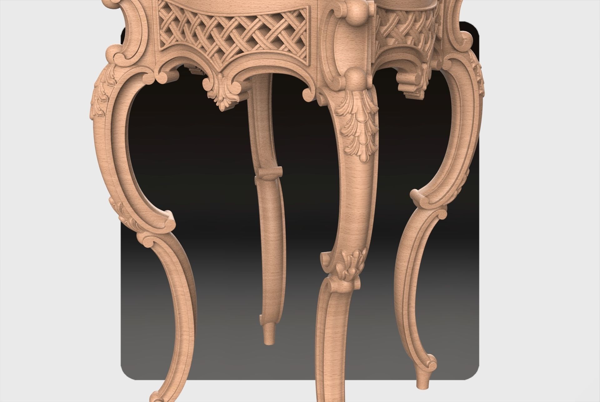 Carved telephone table for CNC 02 3D model_2