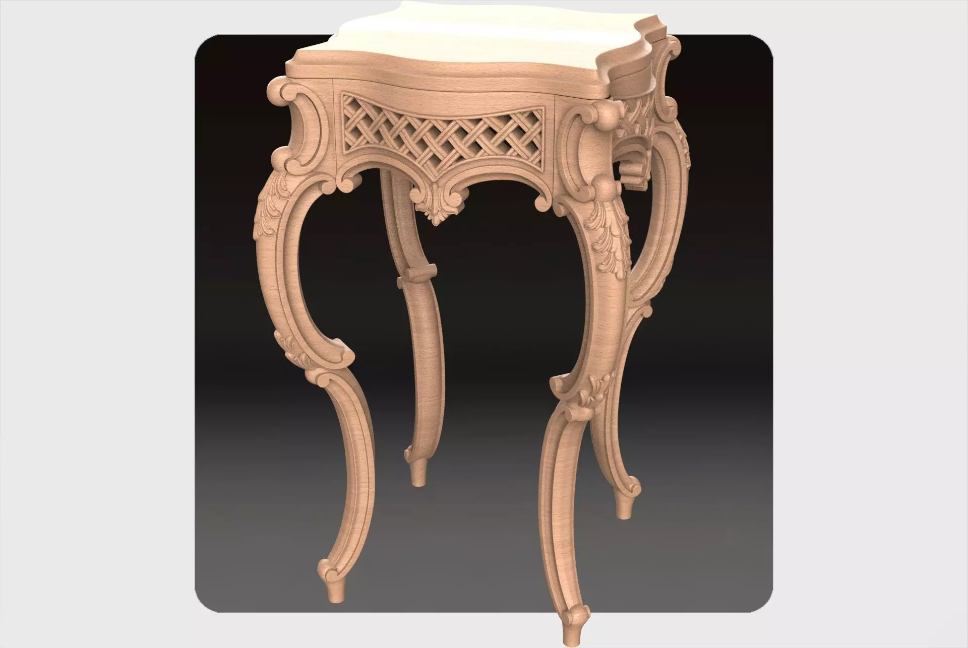 Carved telephone table for CNC 02 3D model_0