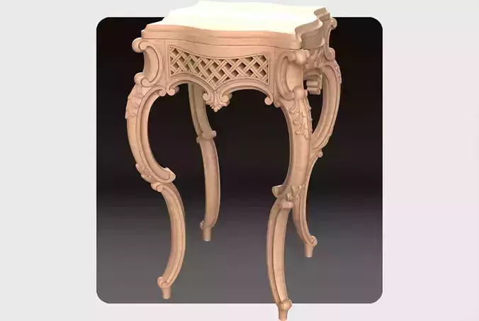 Carved telephone table for CNC 02