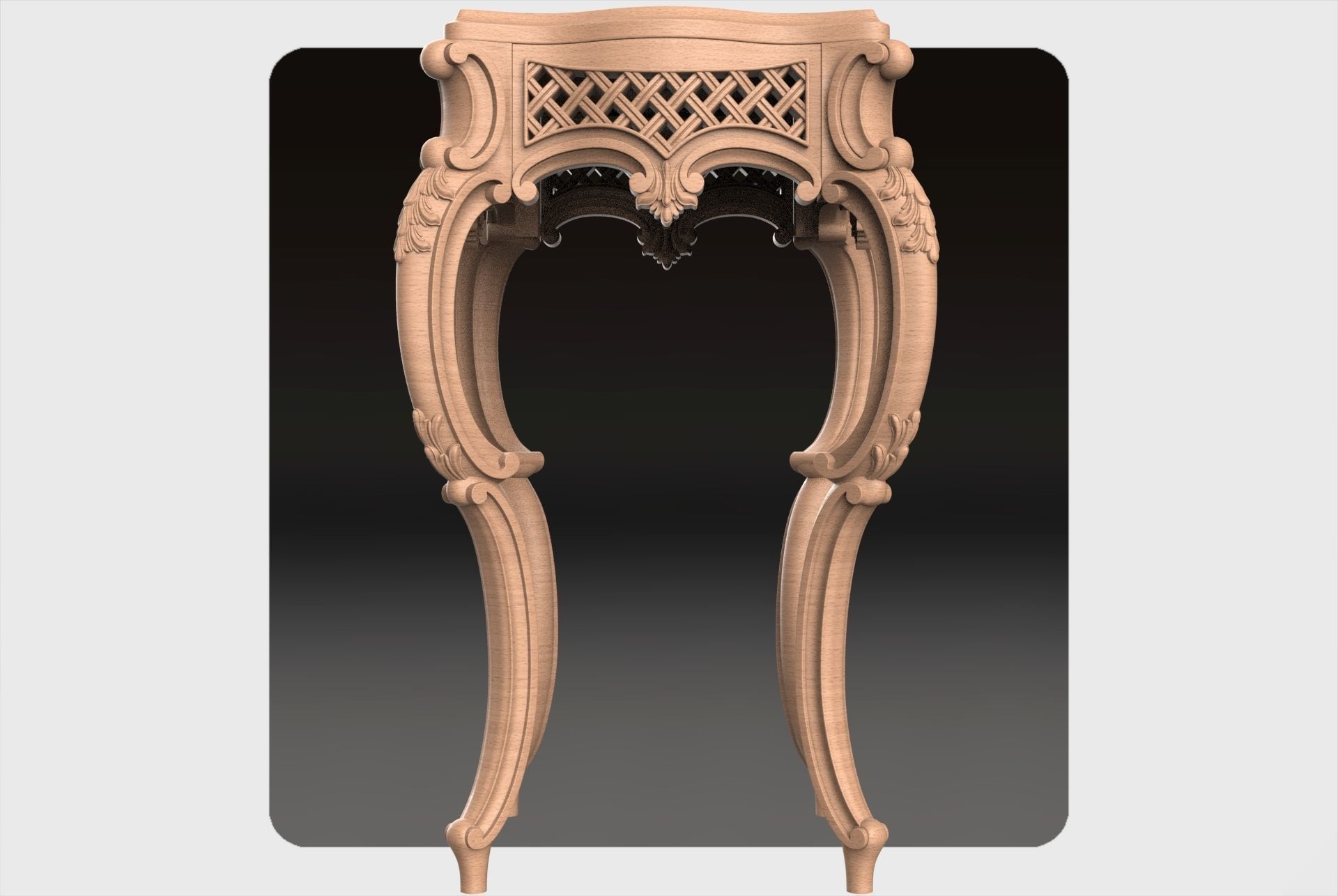 Carved telephone table for CNC 02 3D model_1