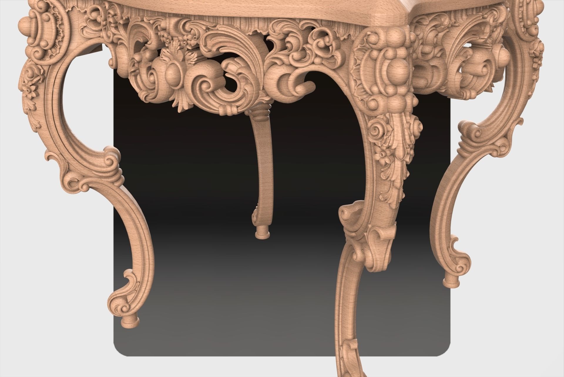 Carved coffee table for CNC 03 3D model_2