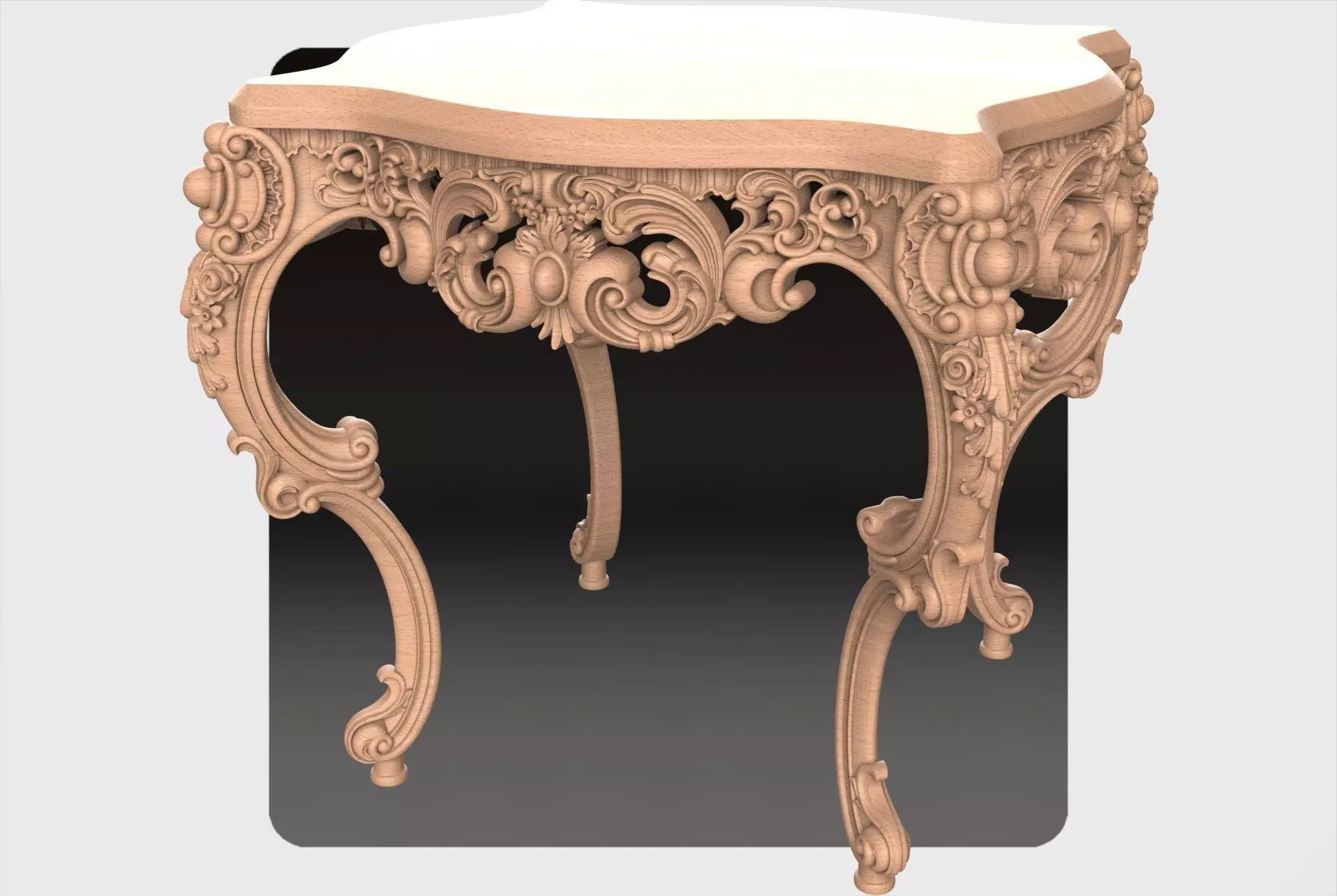 Carved coffee table for CNC 03 3D model_0