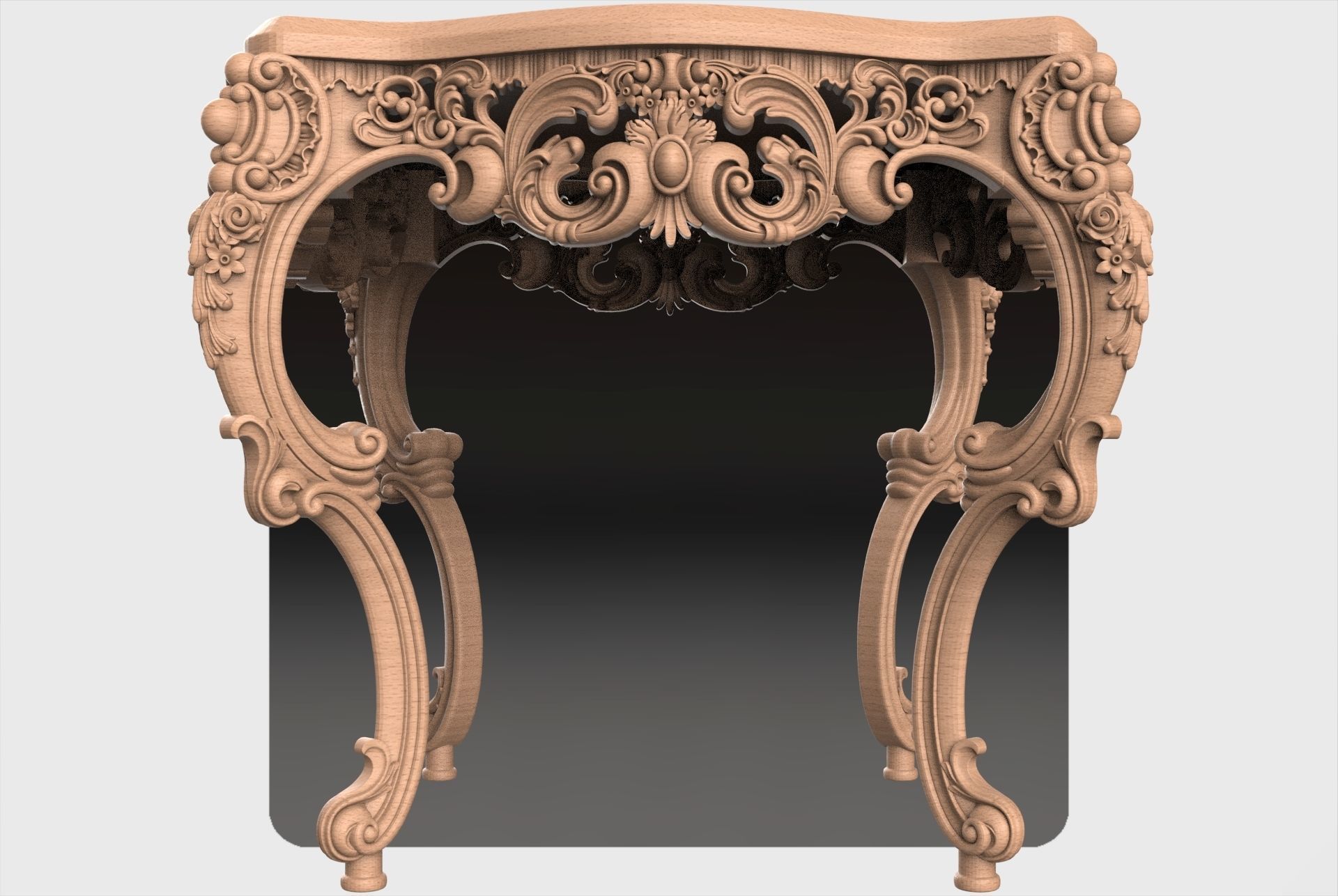 Carved coffee table for CNC 03 3D model_1