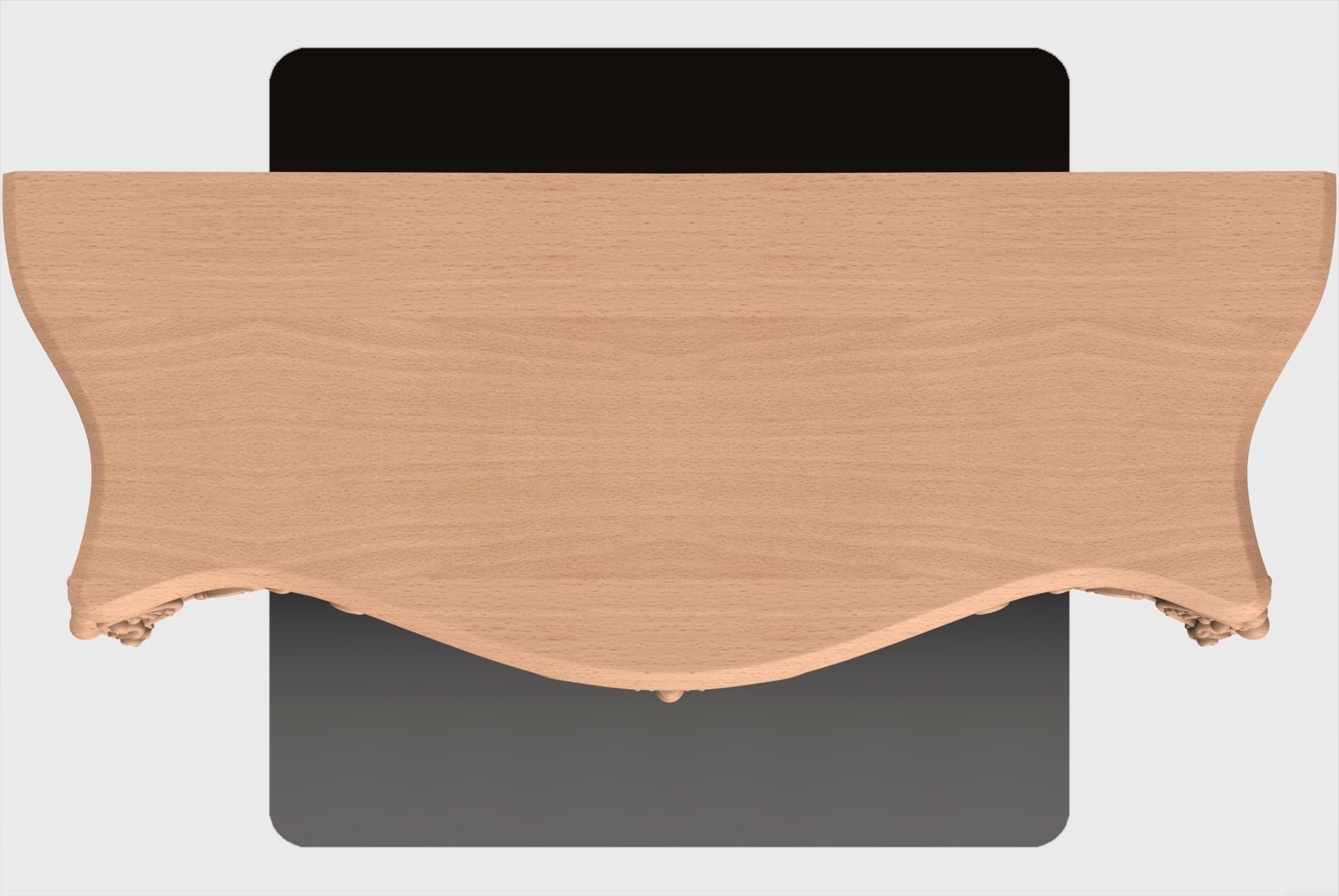 Carved console 2 leg table for CNC 03 3D model_3