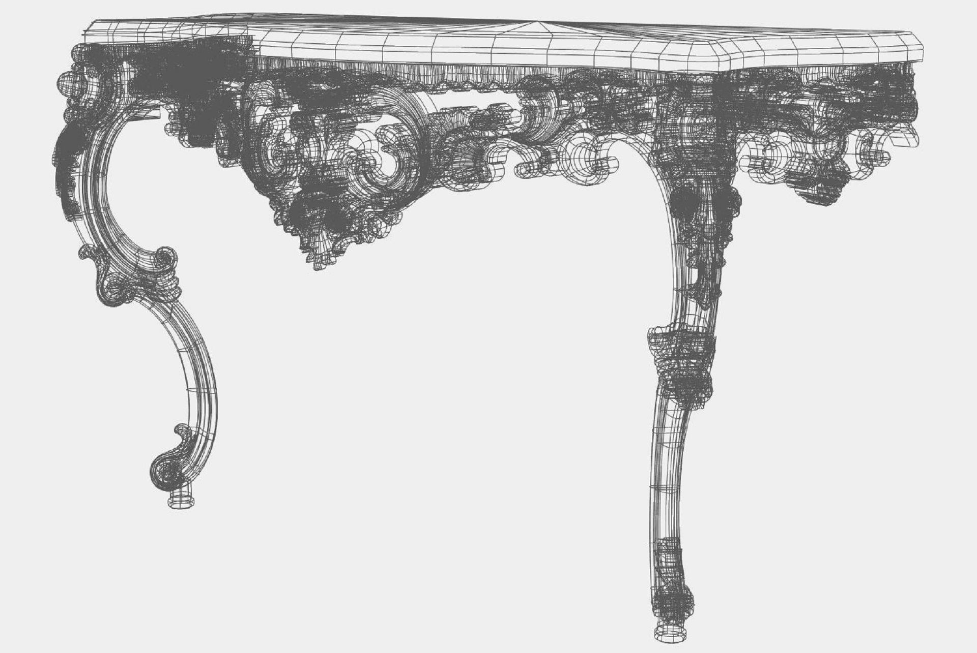 Carved console 2 leg table for CNC 03 3D model_5