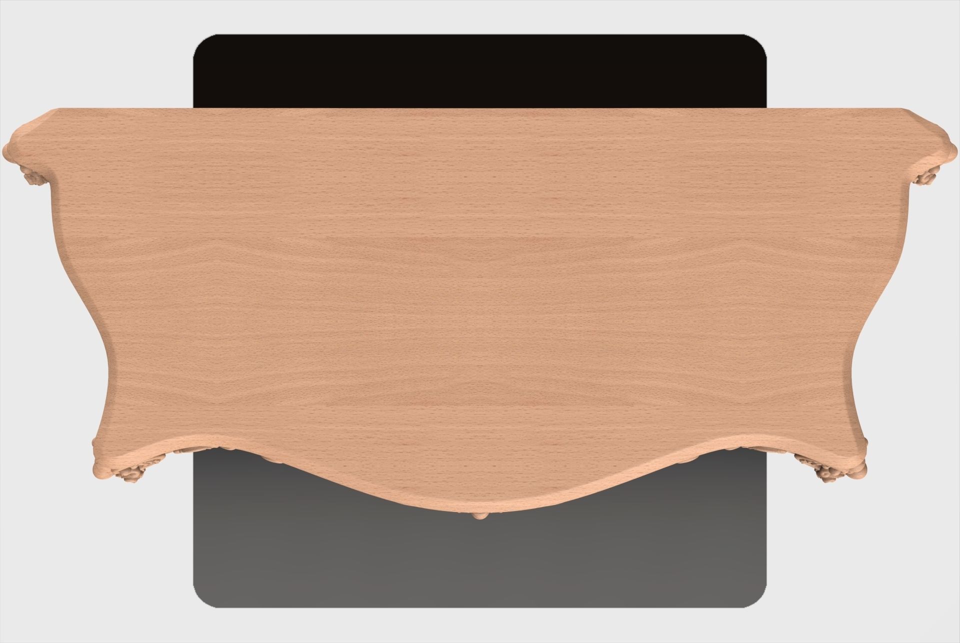 Carved console 4 leg table for CNC 03  3D model_3