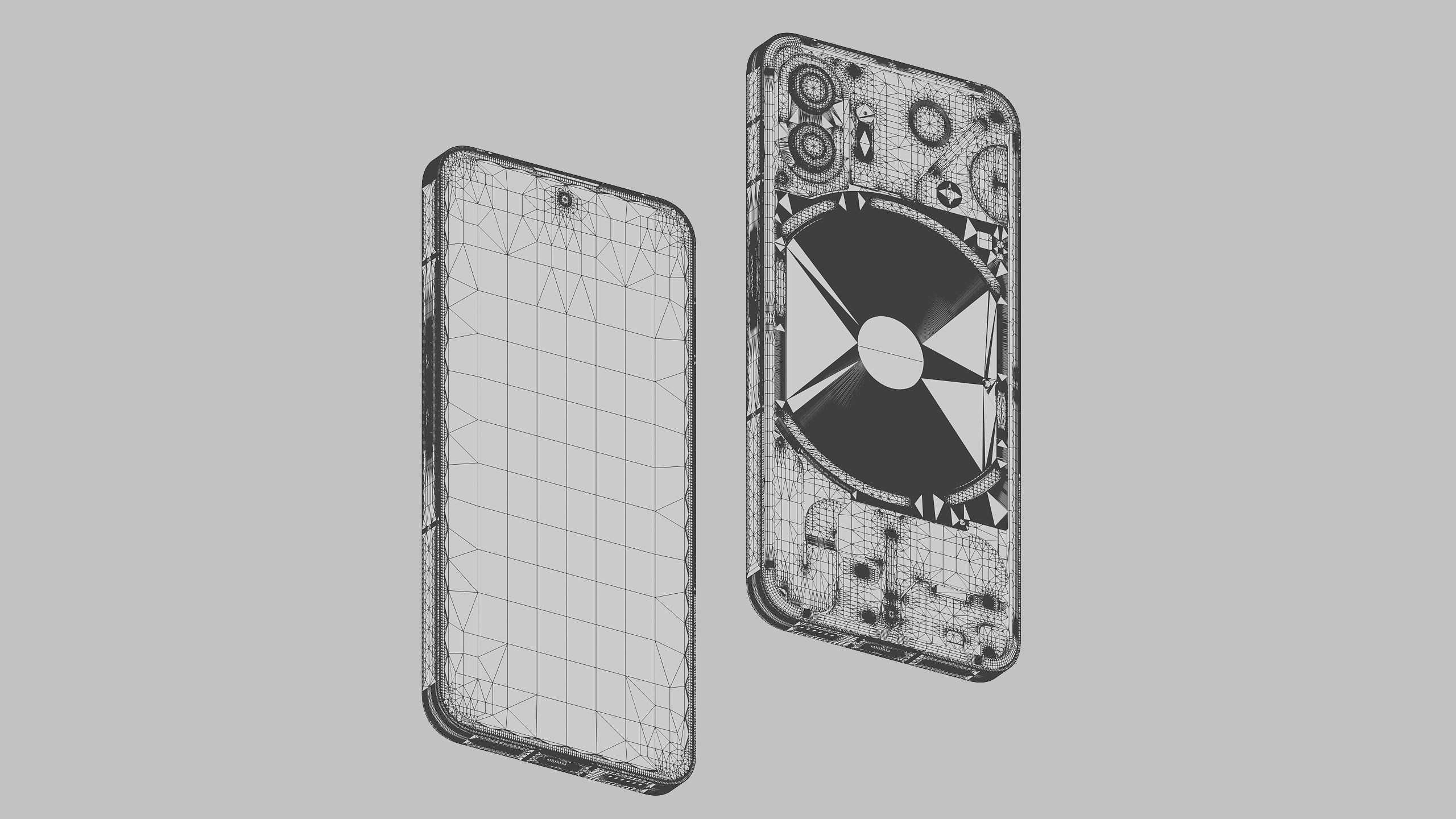 NOTHING Phone 2 2023 - dark grey and white - HQ 3D Model 3D model_7
