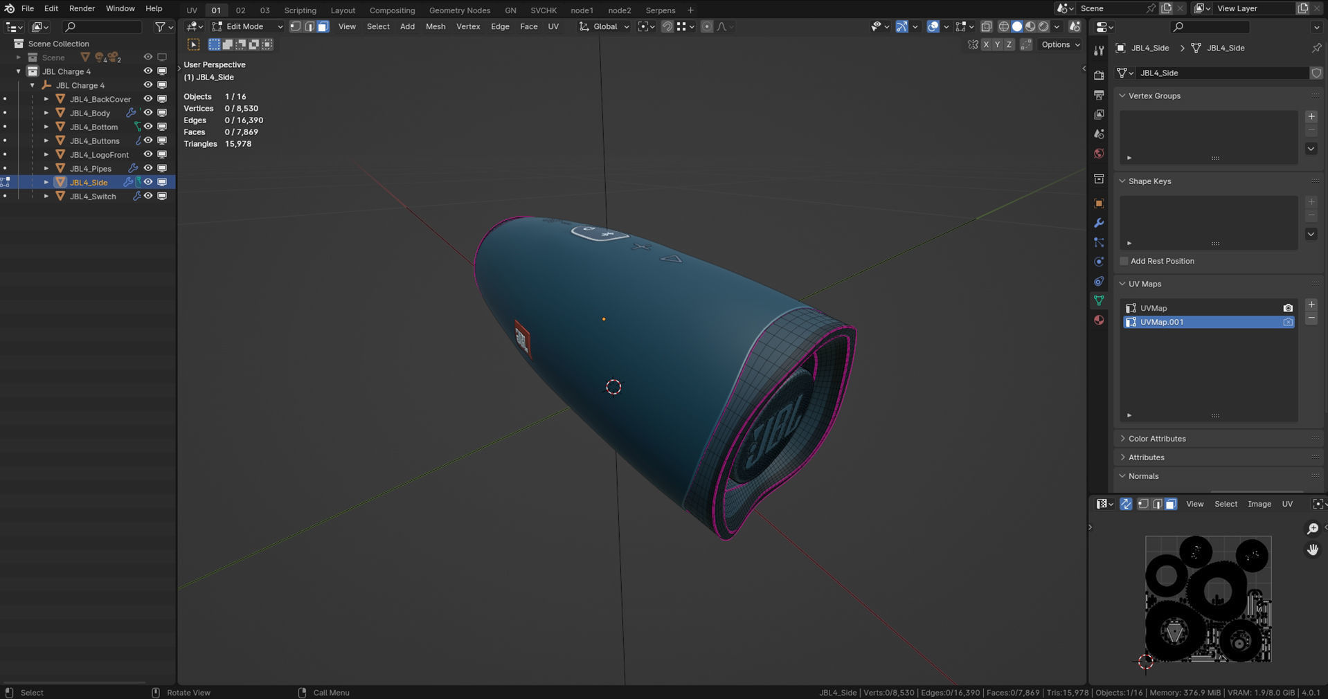 JBL Charge 4 Low-poly 3D model_23