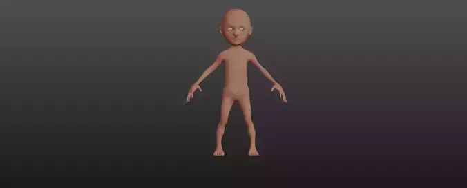 Soulless Child 3D Rigged Low Poly Model