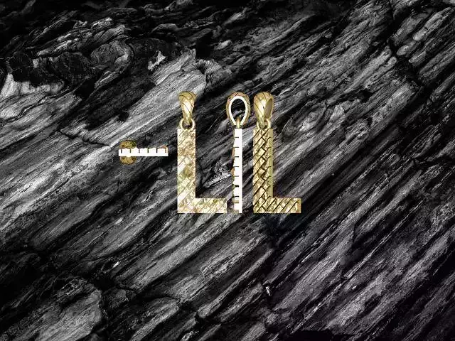 A Letter Alphabet Tiles Texture Pendant 3D Print Model