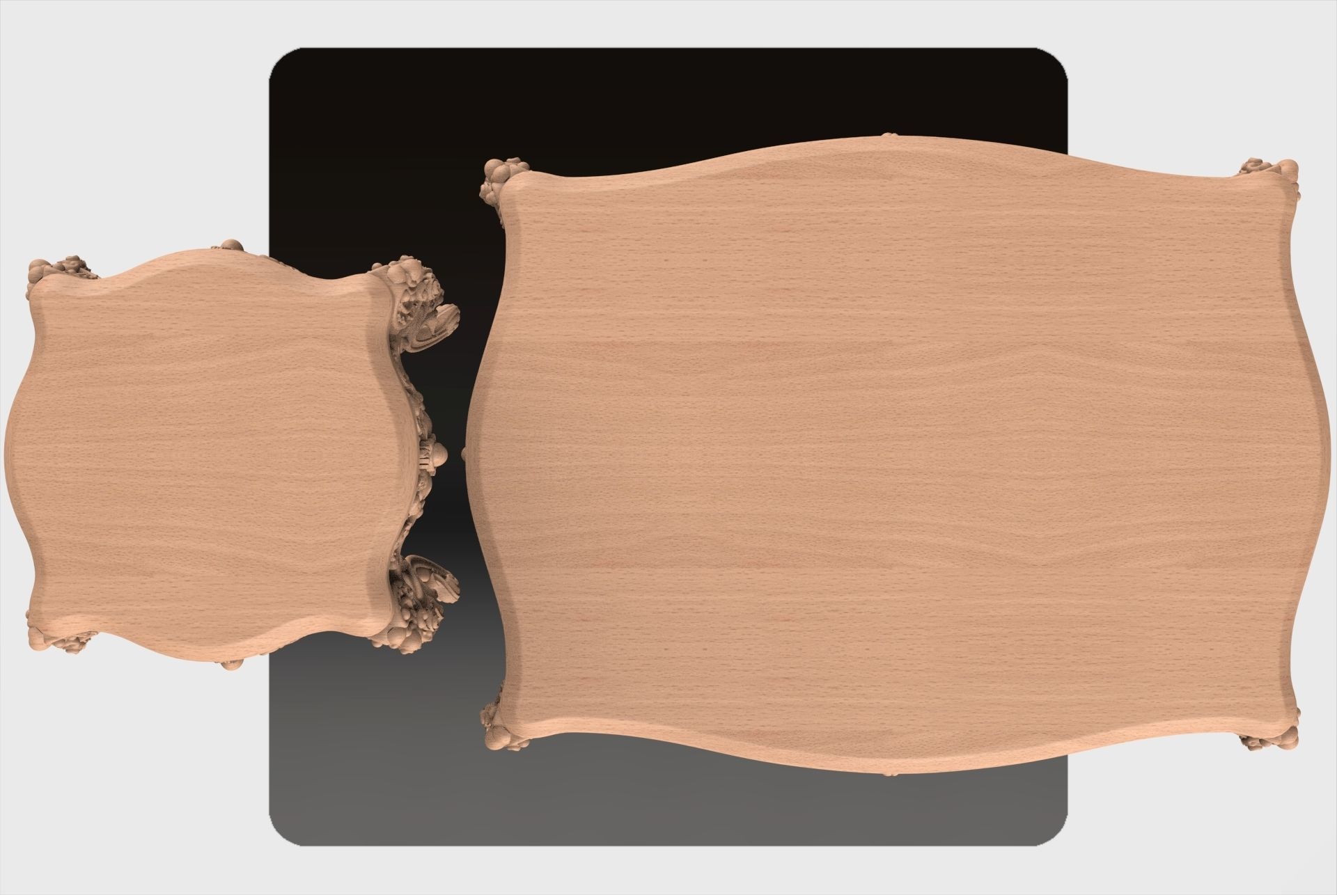 Carved tea table for CNC 03 3D model_3