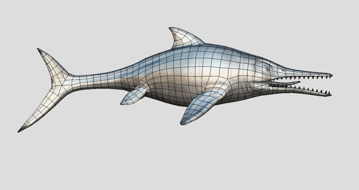 Ophthalmosaurus Realistic Animated Low-poly 3D model_2