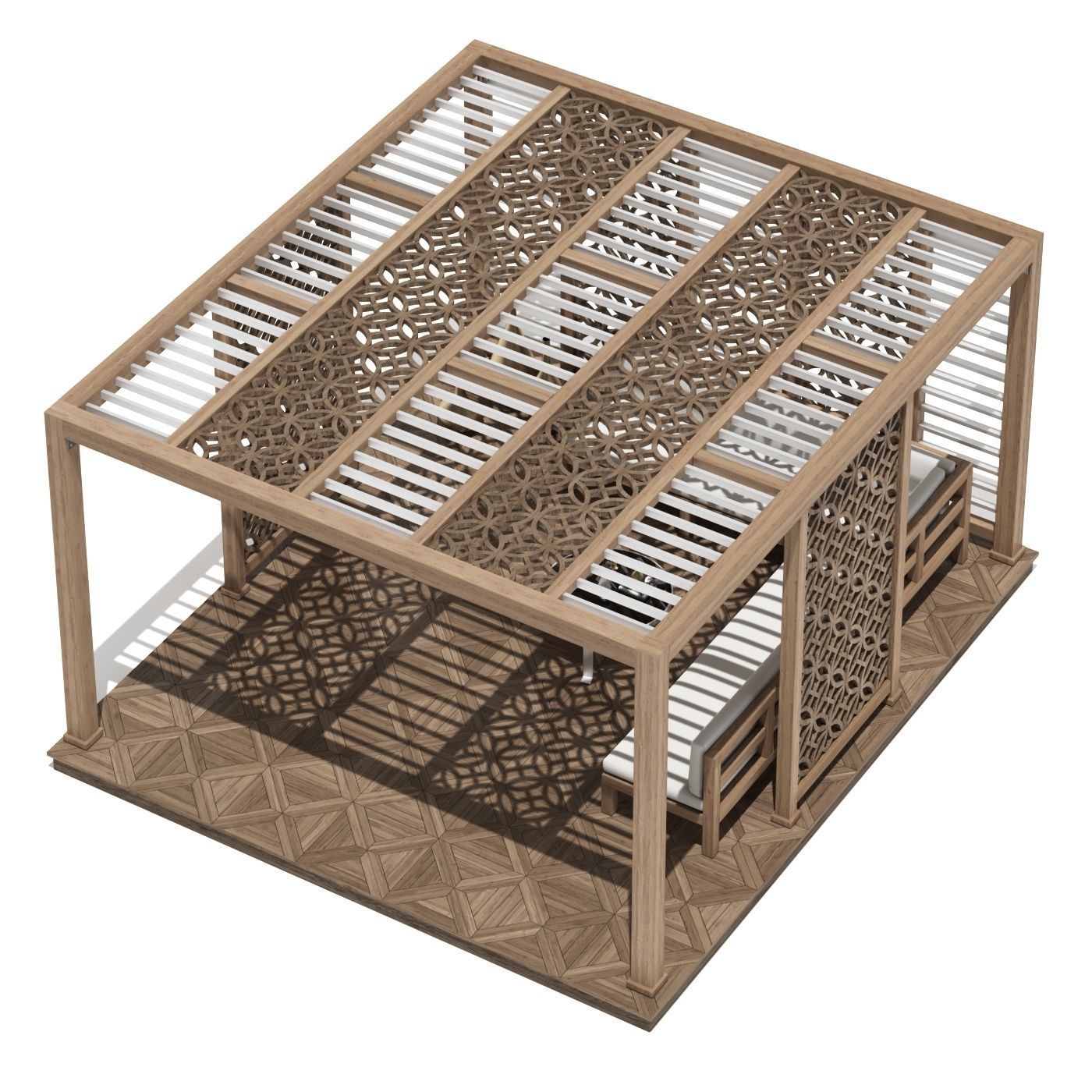 Gazebo outdoor furniture set  3D model_1