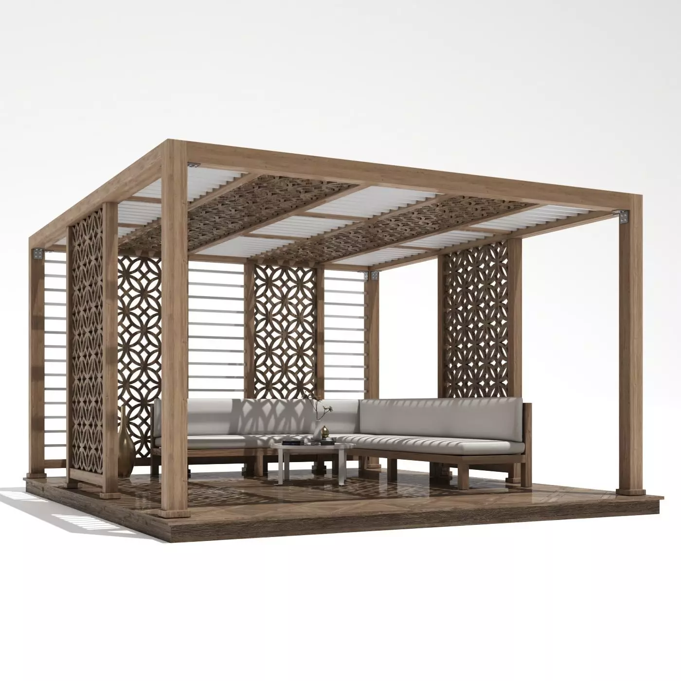 Gazebo outdoor furniture set  3D model_0