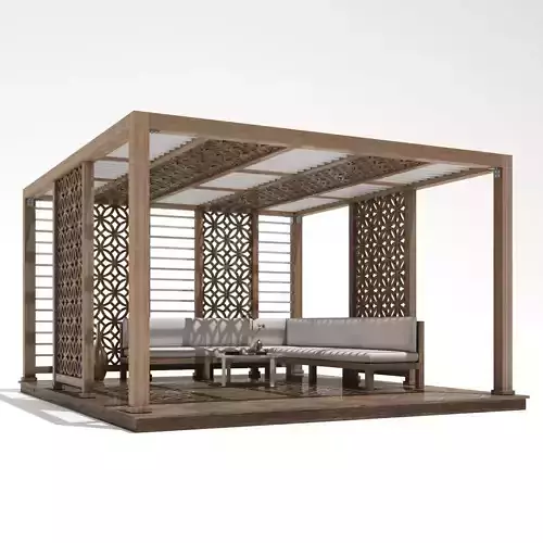 Gazebo outdoor furniture set  3D model