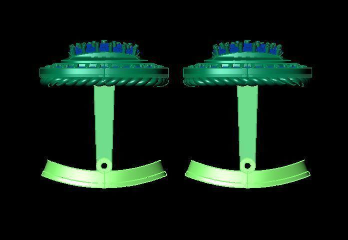 daimond cufflinks 3D print model_8