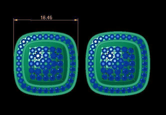 daimond cufflinks 3D print model_11