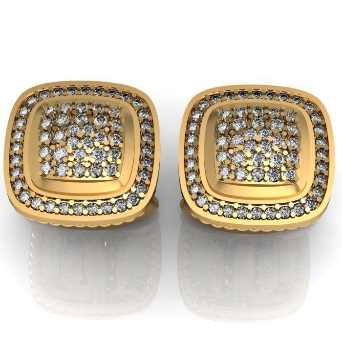 daimond cufflinks 3D print model_5