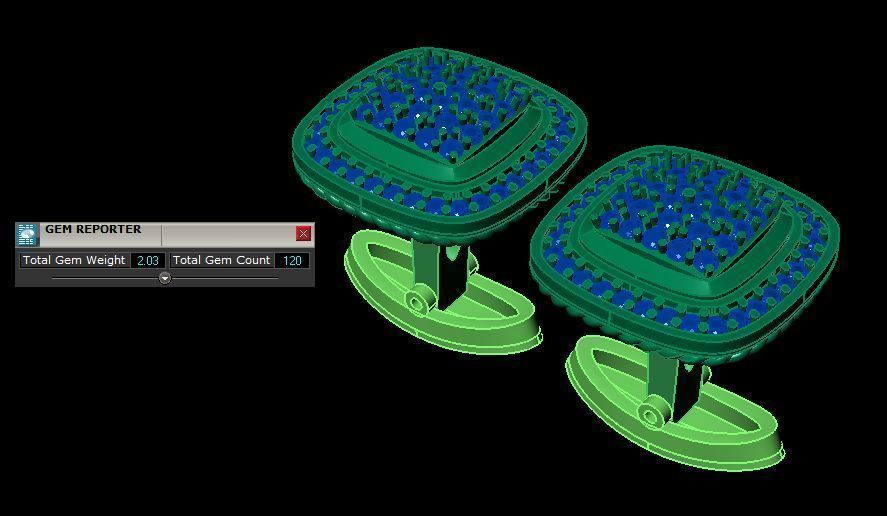 daimond cufflinks 3D print model_13