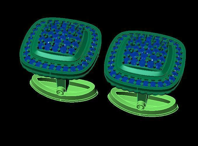 daimond cufflinks 3D print model_6