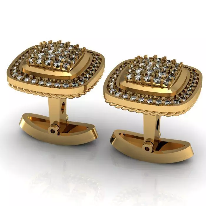 daimond cufflinks 3D print model_0