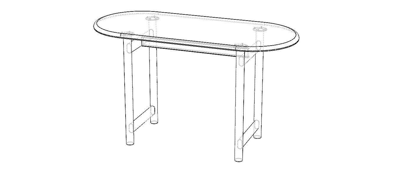 Oval Dining Table 3D model_3