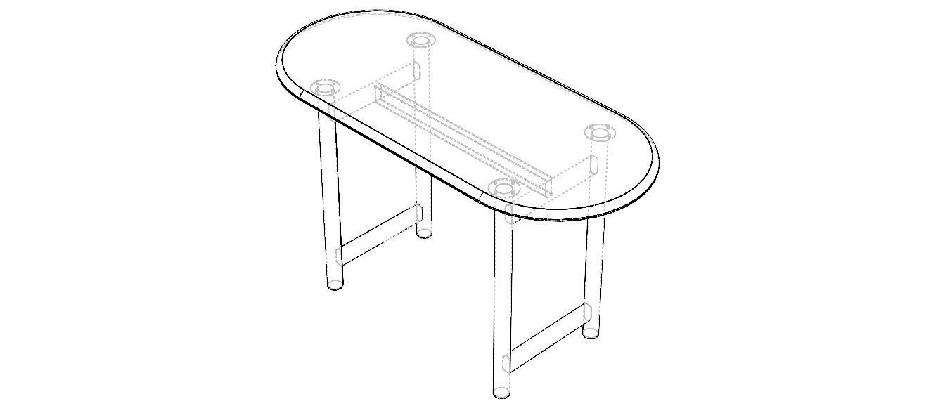 Oval Dining Table 3D model_11