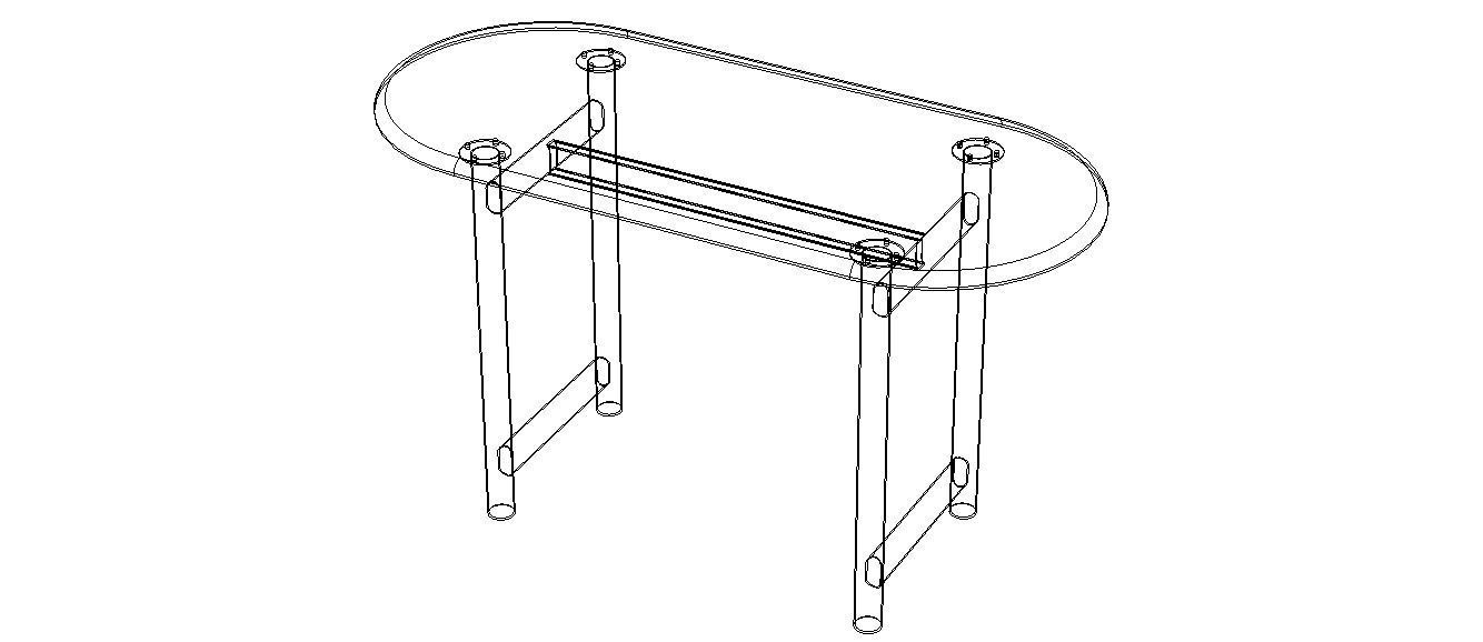 Oval Dining Table 3D model_16