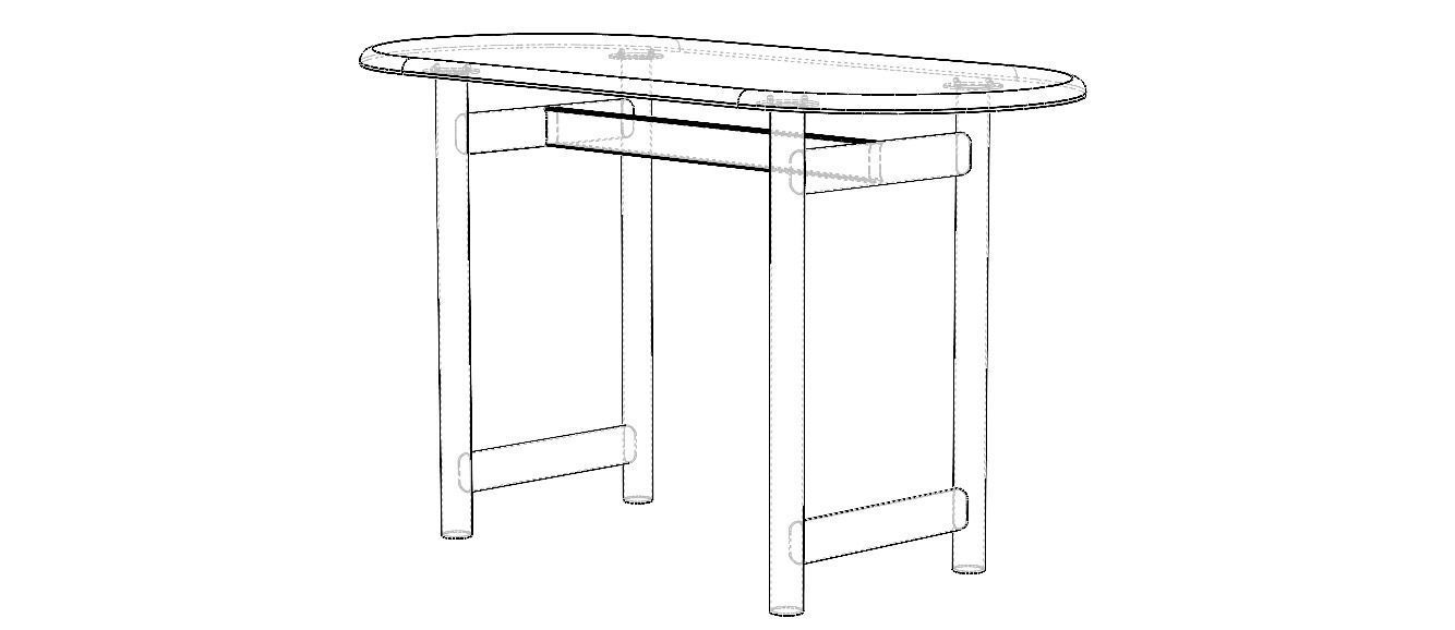 Oval Dining Table 3D model_31