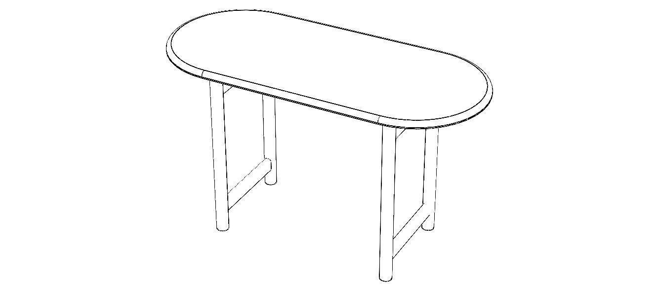 Oval Dining Table 3D model_14