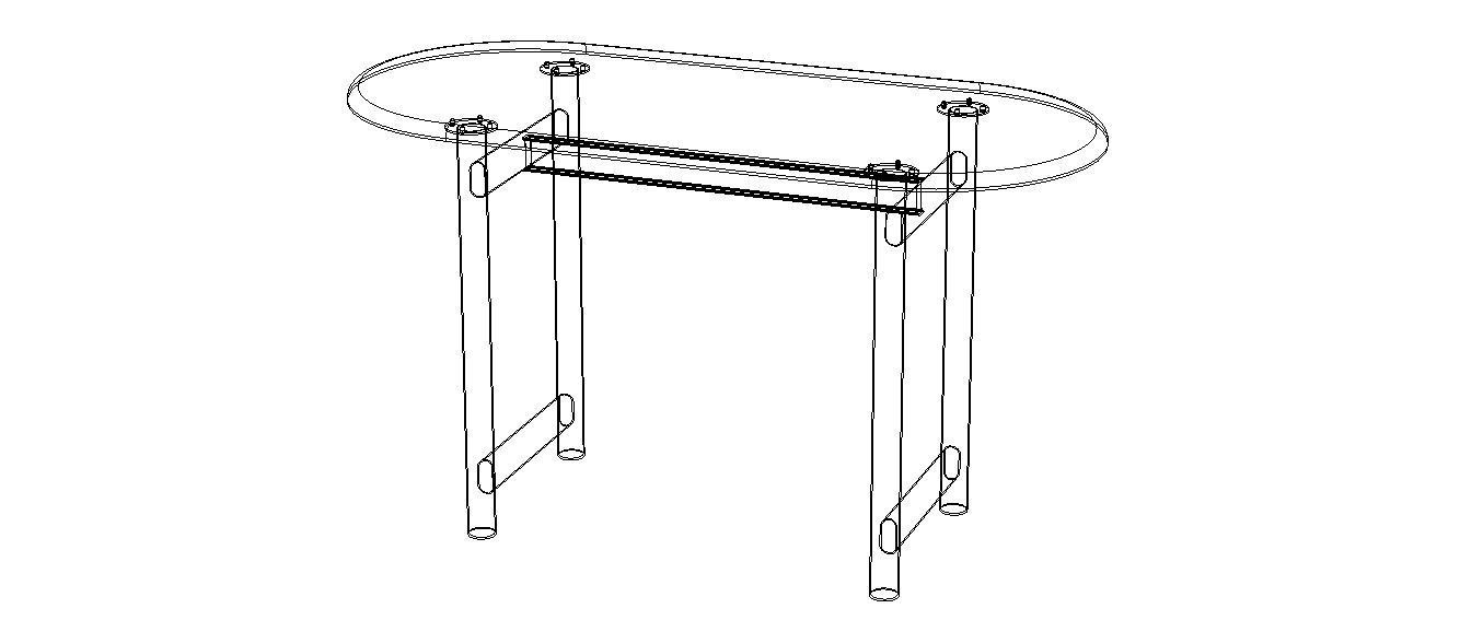 Oval Dining Table 3D model_4