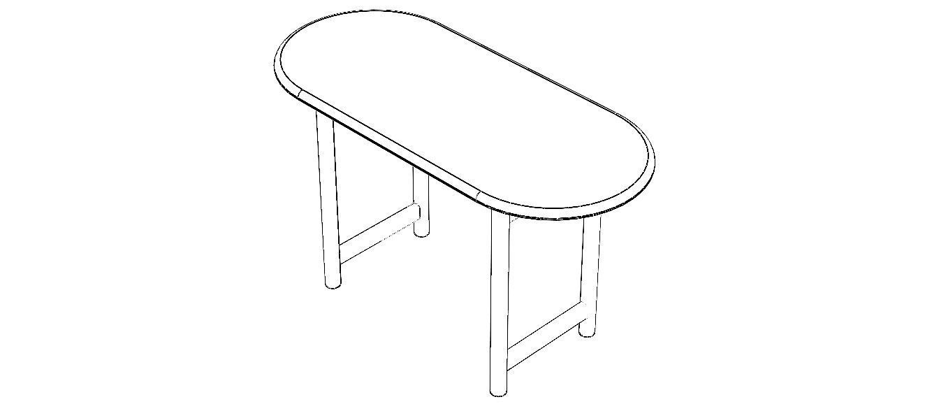 Oval Dining Table 3D model_10