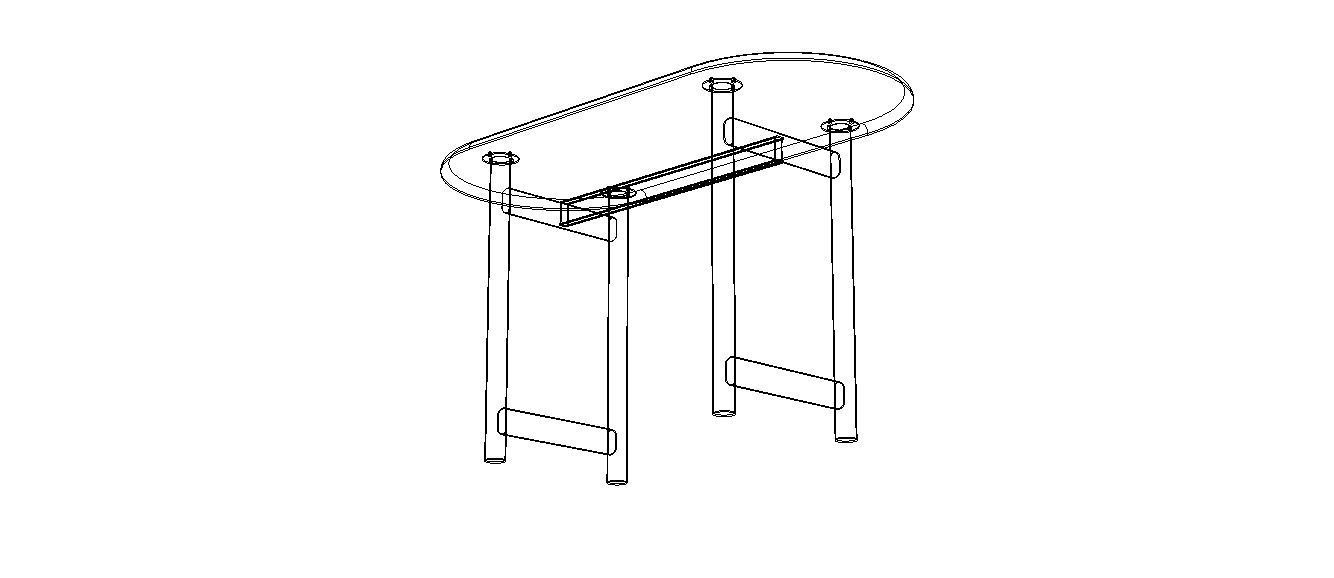 Oval Dining Table 3D model_36