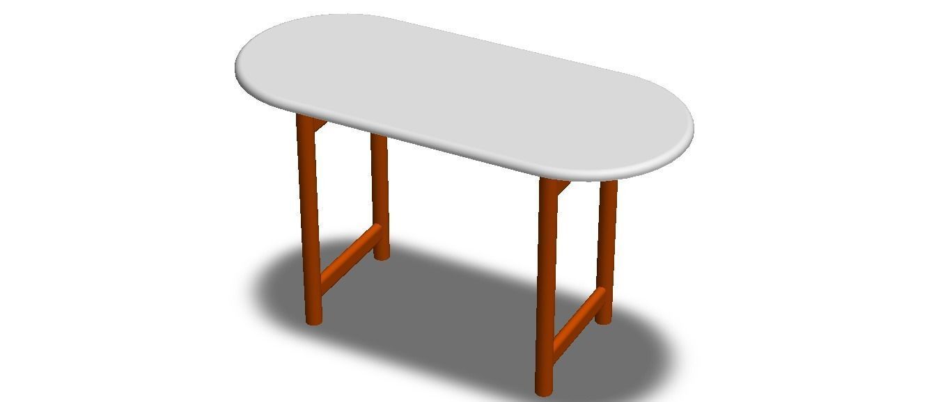 Oval Dining Table 3D model_17