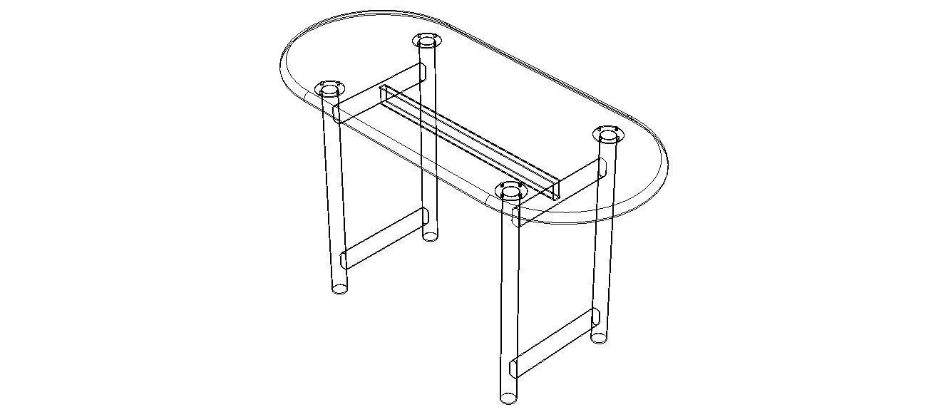 Oval Dining Table 3D model_12