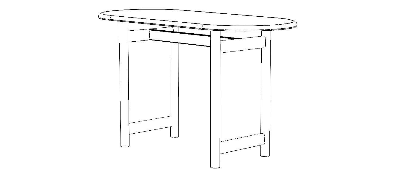 Oval Dining Table 3D model_30